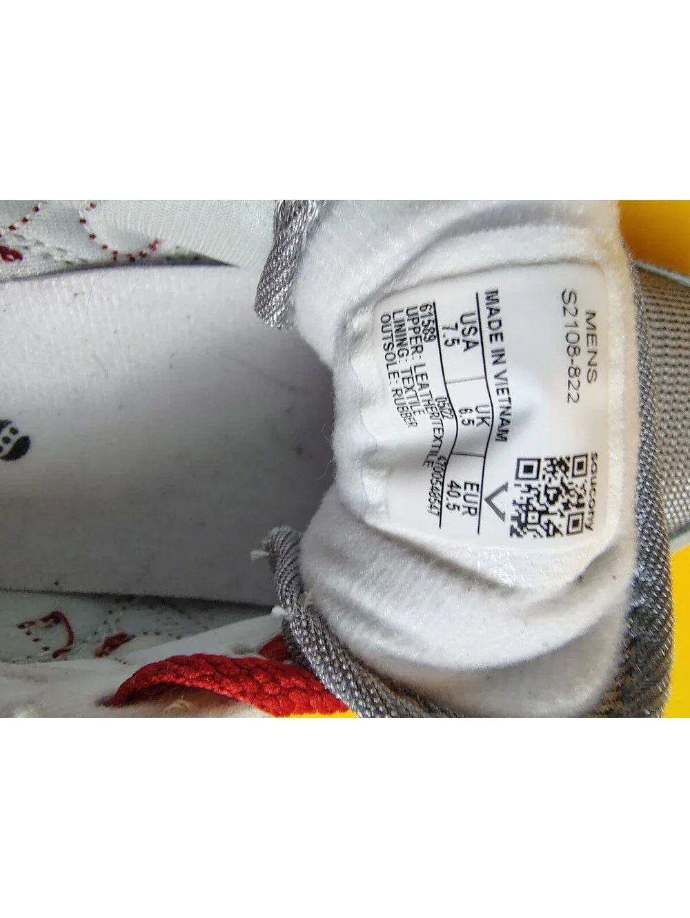 Size 7.5 - Saucony Shadow Original Grey Red Mens